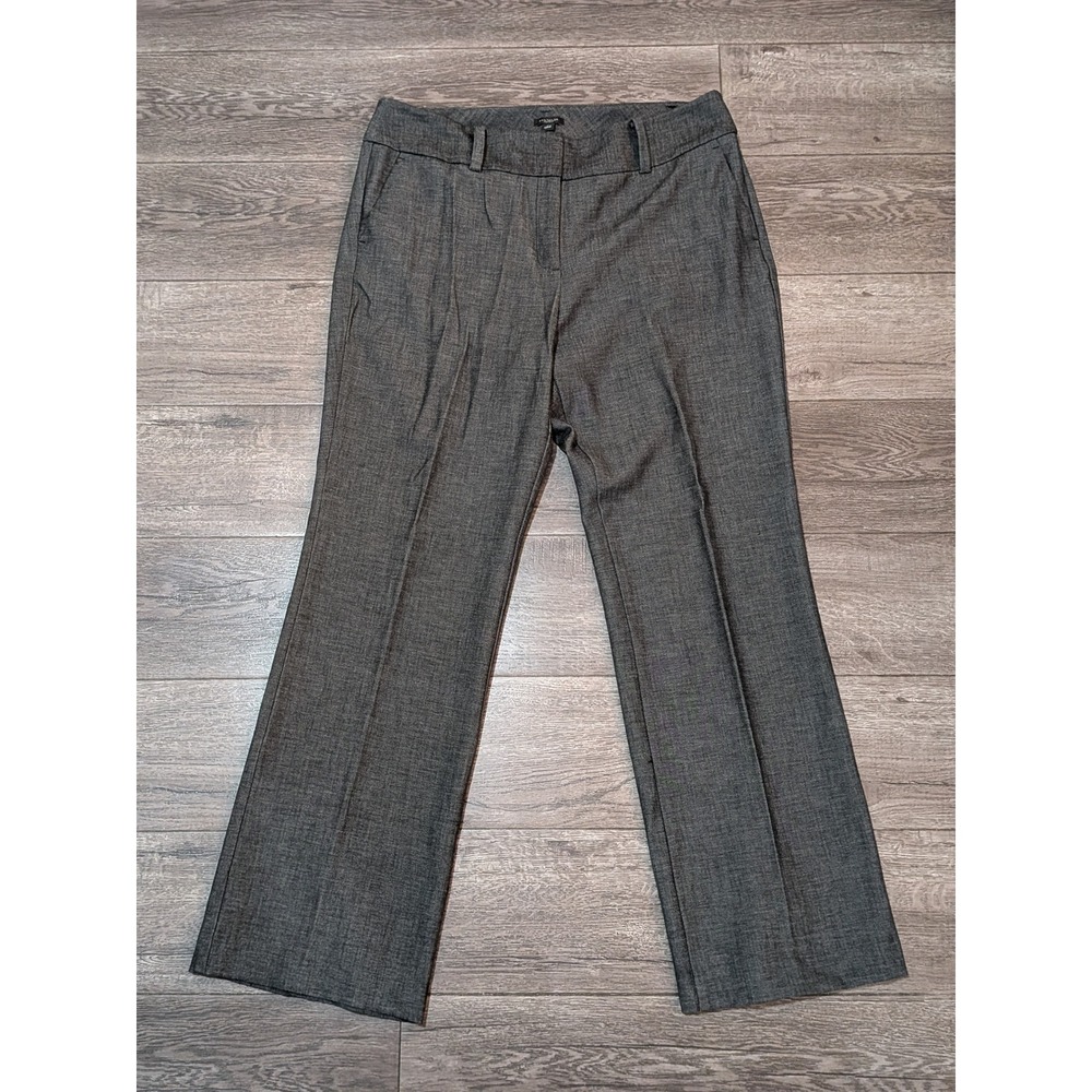 Ann Taylor Factory Gray Dress Pants Womens 14 Straight Leg Stretch Work Trousers